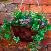 Hanging Basket Artificial Plant -Violet and Yellow